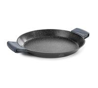 Lacor 25432 Paella Pan with Silicone Handles, Non-Stick Coating, Suitable for Induction, Eco-Friendly, PFOA, Cast Aluminium, 32 cm, Black