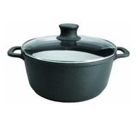 Lacor Faitout 25820 – Fonte d'aluminium forte avec couvercle en verre Ø20 cm Noir