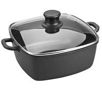 Lacor 25829 - Casserole carrée avec couvercle en verre Forte de 28 cm... | Fabriqué en acier inoxydable de qualité alimentaire; haute résistance à la corrosion et usure quotidienne