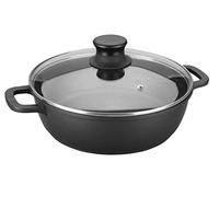 Faitout fonte avec couvercle en verre 36 cm noir Lacor