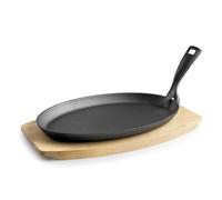 Lacor 25867 - Plateau Ovale avec poignée Amovible, Fonte, Base de ... | Ustensile professionnel durable; conçu pour un rendement optimal y nettoyage rapide et facile au lave-vaisselle