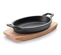 Lacor 25881 - Casserole ovale avec base magmatique, noir, 15 x 10 cm | Fabriqué en acier inoxydable de qualité alimentaire; haute résistance à la corrosion et usure quotidienne