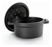 LACOR 25910 FAITOUT AVEC COUVERCLE ROND ALUMINIUM FONDU NOIR 10 CM Noir G