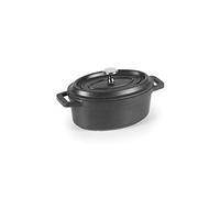 LACOR 25912 Faitout avec Couvercle Ovale Aluminium Fondu Noir 12 x 8,5 cm