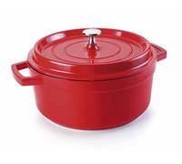 Lacor 25928 - Casserole avec couvercle en aluminium coulé 28 cm - rouge | Fabriqué en acier inoxydable de qualité alimentaire; haute résistance à la corrosion et usure quotidienne