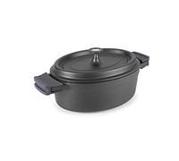 LACOR 25933 - Casserole Ovale en Aluminium coulé 26x20 cm - Noir | Fabriqué en acier inoxydable de qualité alimentaire; haute résistance à la corrosion et usure quotidienne