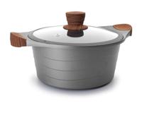 Lacor 27320 - Casserole Stilo avec verre en verre, aluminium, gris, 2... | Fabriqué en acier inoxydable de qualité alimentaire; haute résistance à la corrosion et usure quotidienne
