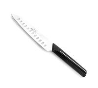 LACOR - 38233 - Couteau Santoku Master, acier inoxydable, tranchant conique, manche antidérapant, tranchant et résistant, nettoyage à la main, convient à tout type de viande et de poisson, 18 cm