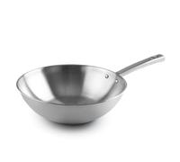 LACOR - 45828 - Wok Foodie, Acier inoxydable 18/10, Antiadhésif, Sans PFOA, Satinés, Poignée ergonomique, Fond thermodiffuseur sandwich, Convient pour induction et lave-vaisselle, Ø28 cm