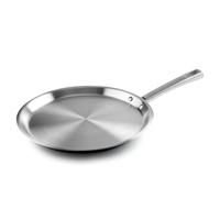 LACOR - 45829 - Crêpière Foodie, Acier inoxydable 18/10, Sans PFOA, Poignée ergonomique, Fond de diffuseur de chaleur sandwich, Adapté à l’induction et lavable au lave-vaisselle, Ø28 cm