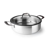 Lacor 47128 - Casserole basse d’origine Couvercle, acier inoxydable | Fabriqué en acier inoxydable de qualité alimentaire; haute résistance à la corrosion et usure quotidienne