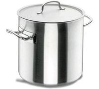 Lacor - 50145 - Casserole haute en acier inoxydable, contient un couvercle, convient à tous les types de cuisine, finition mate, capacité : 68,30 l, hauteur : 45 cm, diamètre : 45 cm, argent