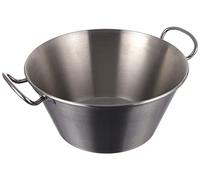 Lacor 50832 Bassine Conique avec Anses 32 cm, Argent Métallique