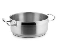 Lacor 57028 - Casserole Eco-Chef sans couvercle, Acier Acier Inox 18/10 | Fabriqué en acier inoxydable de qualité alimentaire; haute résistance à la corrosion et usure quotidienne