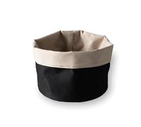 LACOR - 60093 - Corbeille à pain Black, coton, viscose, lavable en machine, pliable, multifonction, réversible, empilable, polyester, Ø 20 cm (Lot de 6)