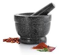 Lacor 60514 - Mortier manuel en granit, 14 x 10 cm - Gris | Ustensile professionnel durable; conçu pour un rendement optimal y nettoyage rapide et facile au lave-vaisselle