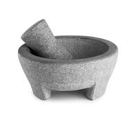 Lacor - 60515 - Molcajete-Mörser aus Naturgranit, Ø 20 cm, 850 ml, Küchenmörser mit Granitstößel, Ideal für Guacamole, Saucen und Gewürze, Robust und Langlebig, Dunkelgrau