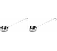 Lacor - 60562 - Bol de sauce à pizza, Louche de cuisine, Bol en acier inoxydable, Ustensiles de cuisine, Capacité 80 g, Longueur 27 cm, Fini brillant (Lot de 2)