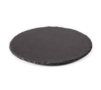 Lacor - 61078 - Ardoise Naturelle Assiette Ronde, Plateau Plaque, Antidérapant, Facile à Nettoyer, Décoratif, Crampons Antidérapants, Surface Résistante aux Rayures, Diamètre: 40 cm