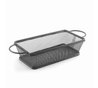 Lacor - 61154 - Panier de service de collations noir, Panier conique, Panier de frites de pommes de terre, Panier en acier inoxydable, Non valide pour la friture, 21x11x6 cm, Fini noir mat
