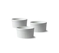 Lacor - 61239 - Lot de 3 ramequins en porcelaine blanche, finition lisse et brillante, résistant aux chocs thermiques, adapté au four, au micro-ondes et au lave-vaisselle, Ø 9 cm, 130 ml