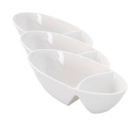 Lacor - 61244 - Plateau en porcelaine olive, 19x9 cm, convient pour le four, le micro-ondes et le lave-vaisselle, idéal pour servir des hors-d’œuvre et des sauces, design élégant et durable (Lot de 3)
