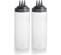 LACOR - 61981 - Bouteille tri bouteilles, Pour la décoration, Pâtisserie, Pour la personnalisation des plats, Idéal pour les sauces, Polyéthylène, Sans BPA, 1 litre (Lot de 2)