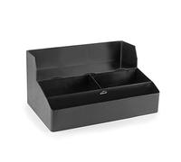Lacor - 62281 - Support Organisateur pour Tasses à Café, Tasses Jetables et Papier, Serviettes, Capsules, Sucre, 4 Compartiments, 35,5 x 26,5 cm, Plastique, Noir