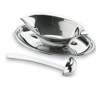 Lacor Saucière 62424 - sur plateau avec louche et cuillère en inox - Argenté