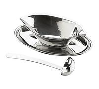 Lacor Saucière 62424 - sur plateau avec louche et cuillère en inox - Argenté