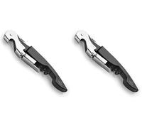 LACOR - 63044 - Tire-bouchon en acier inoxydable, tire-bouchon + ouvre-bouteille + lame courte Capsules (Lot de 2)
