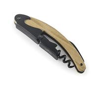 Lacor - 63046 - Tire-bouchon en bois, acier inoxydable, tire-bouchon + ouvre-bouteille + couteau, ouvre-bouteille de vin et de bière, 3 en 1