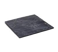 Lacor Plateau carré 63187 Mélamine, finition style marbre, sans BPA Noir 28,5x28,5x0,9 cm