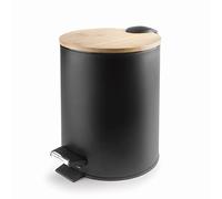 LACOR - 63335 - NATURE BLACK Poubelle, Poubelle, Système SoftClos, Acier, 20,5x27,6 cm, Capacité: 5 L
