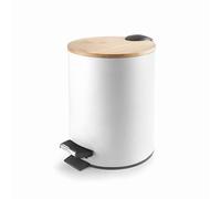 LACOR - 63355 - NATURE WHITE Poubelle, Poubelle, Système de fermeture douce, Acier, 20,5x27,6 cm, Capacité: 5 L
