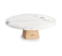 Lacor - 63590 - Présentoir à Gâteau en Marbre, 20 cm, Socle en Bois D’Acacia, Présentoir à Gâteaux, Design Élégant et Résistant, Idéal pour Gâteaux, Cupcakes Ou Cupcakes