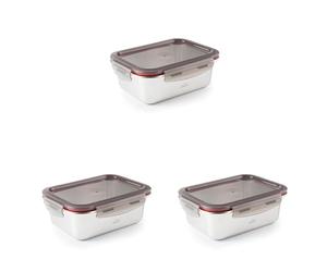LACOR - 64610 - Récipient alimentaire rectangulaire Ecoinox, Acier inoxydable 18/10, 800 ml, Compatible micro-ondes, four, congélateur et lave-vaisselle, Hermétique, 4 Fermetures à clip, Sans BPA