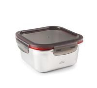 Lacor - 64614 - Récipient alimentaire carré Ecoinox, Acier inoxydable 18/10, 1500 ml, Convient pour micro-ondes, four, congélateur et lave-vaisselle, Hermétique, 4 fermetures à clip, Sans BPA