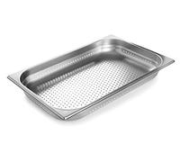 Lacor 66117Z - GN - Bac perforé 1/1, acier inoxydable, 530x325 mm | Fabriqué en acier inoxydable de qualité alimentaire; haute résistance à la corrosion et usure quotidienne