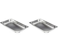 LACOR 66155Z Bac 1/1 en INOX - 530 x 325 x 55 mm (Lot de 2)