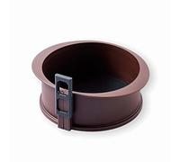 LACOR - 66778 - Moule rond démontable fabriqué en 100% silicone alimentaire antiadhésive avec base en verre, fermeture sûre, idéal pour les gâteaux et gâteaux, base en verre, Ø 20 x 7 cm, marron