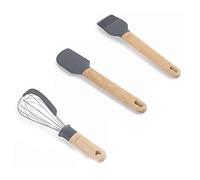 Lacor 68191 Lot de 3 ustensiles à pâtisserie Unite fabriqués en silicone gris et bois sans BPA