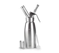 Lacor - 68300 - Siphon, Siphon Epicurien, Robuste et Durable, Acier Inoxydable 18/10, Mousses Chaudes et Froides, 3 Buses Inox, N2O, Brosse, Lavable au Lave-vaisselle, Capacité: 0.5 L