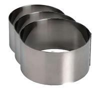 LACOR 68407 Cercle à Tarte Ronde 7,5X4 cm 18/10, Argent (Lot de 3)