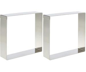 LACOR 68441 Cercle Carre pour Pâtisserie 14 X 14 cm, Argenté (Lot de 2)
