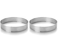 LACOR 68544 Cercle Rond perforé Acier Inoxydable - Gris, 24 x 24 x 2 cm (Lot de 2)