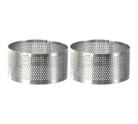 LACOR 68547 Cercle Rond perforé Acier Inoxydable Gris 7 cm, 7 x 7 x 4 cm (Lot de 2)