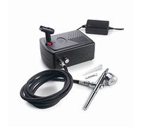 Lacor Aérographe avec compresseur 69450 – 20 W, 0-2 bar, 0-10 l/min, acier inoxydable, Noir