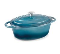 Lacor - 71709 - Cocotte en Fonte Émaillée, 3,5 Litres, 29 x 21 cm, Ovale, Océanique, Cuisson Uniforme et Durable, Convient pour l’Induction, le Four et le Lave-Vaisselle