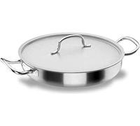 Lacor CHEF Classic 50645 Poêle à frire, 45 cm de diamètre maxi, acier inoxydable, compatible induction, couvercle inclus